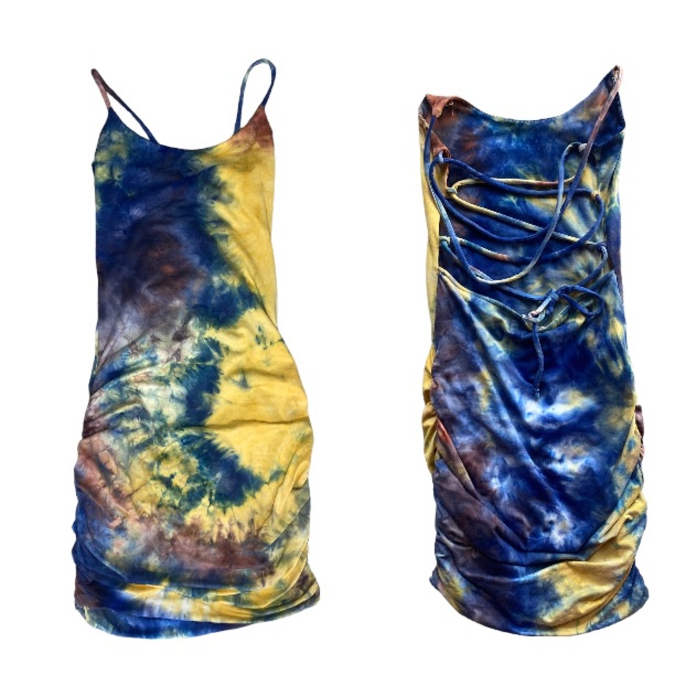 sexy tie dye midi dress